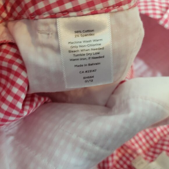 Talbots Womens Shorts 16W Plus Zip Fly Red Gingham Check Lightweight PLA10E - Picture 9 of 10